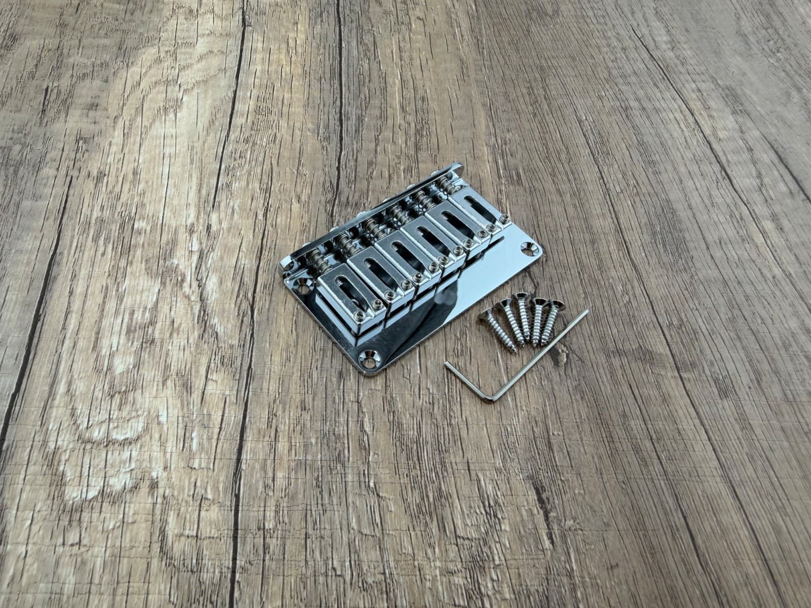 AUMSEN Hardtail Bridge for Modern Fender Strat or Telecaster CHROME — Aumsen CNC-machined bridges & tailpieces