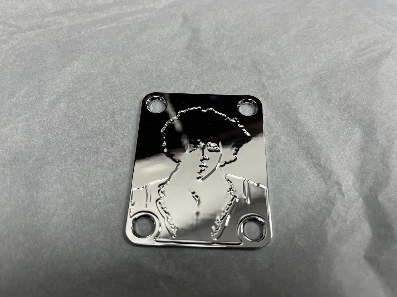 aluminium Guitar Neck Plates-Jimi Hendrix-Chrome for fender — Aumsen guitar part