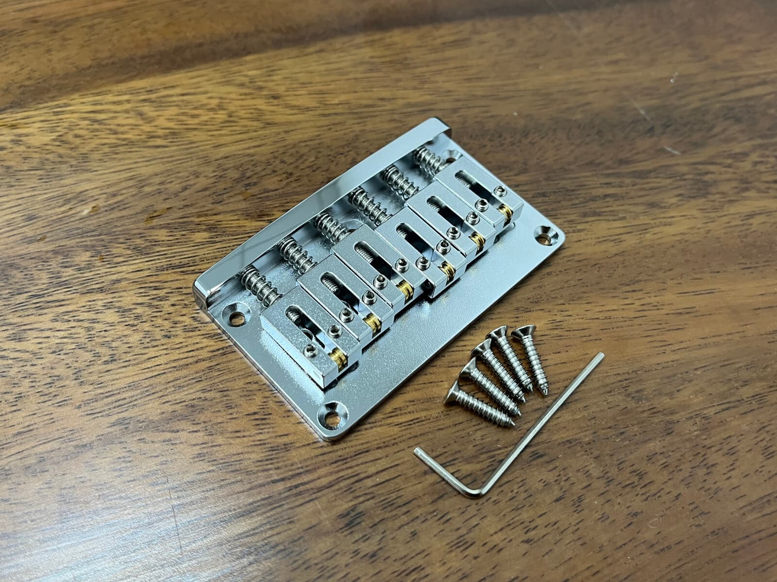 ALL Brass 6-string Guitar Bridge roller saddles 2-1/16" — Aumsen CNC-machined saddles