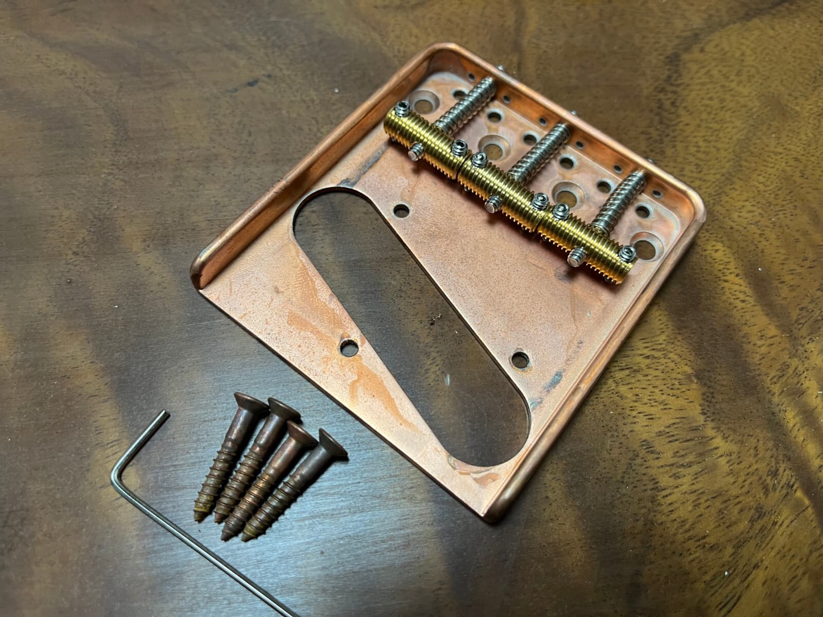 Aluminium Telecaster® Bridge-Tele Knurled Brass Saddle — Aumsen guitar part