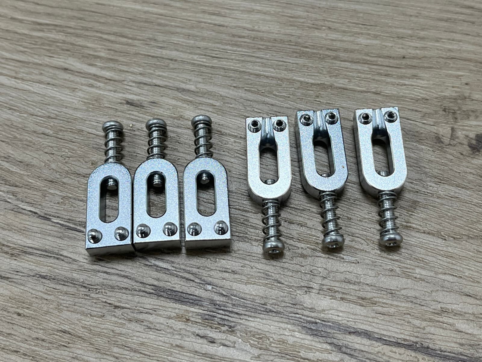 Set of 6 brass Electric Guitar Bridge Saddles 2 1/16 CHROME — view 3