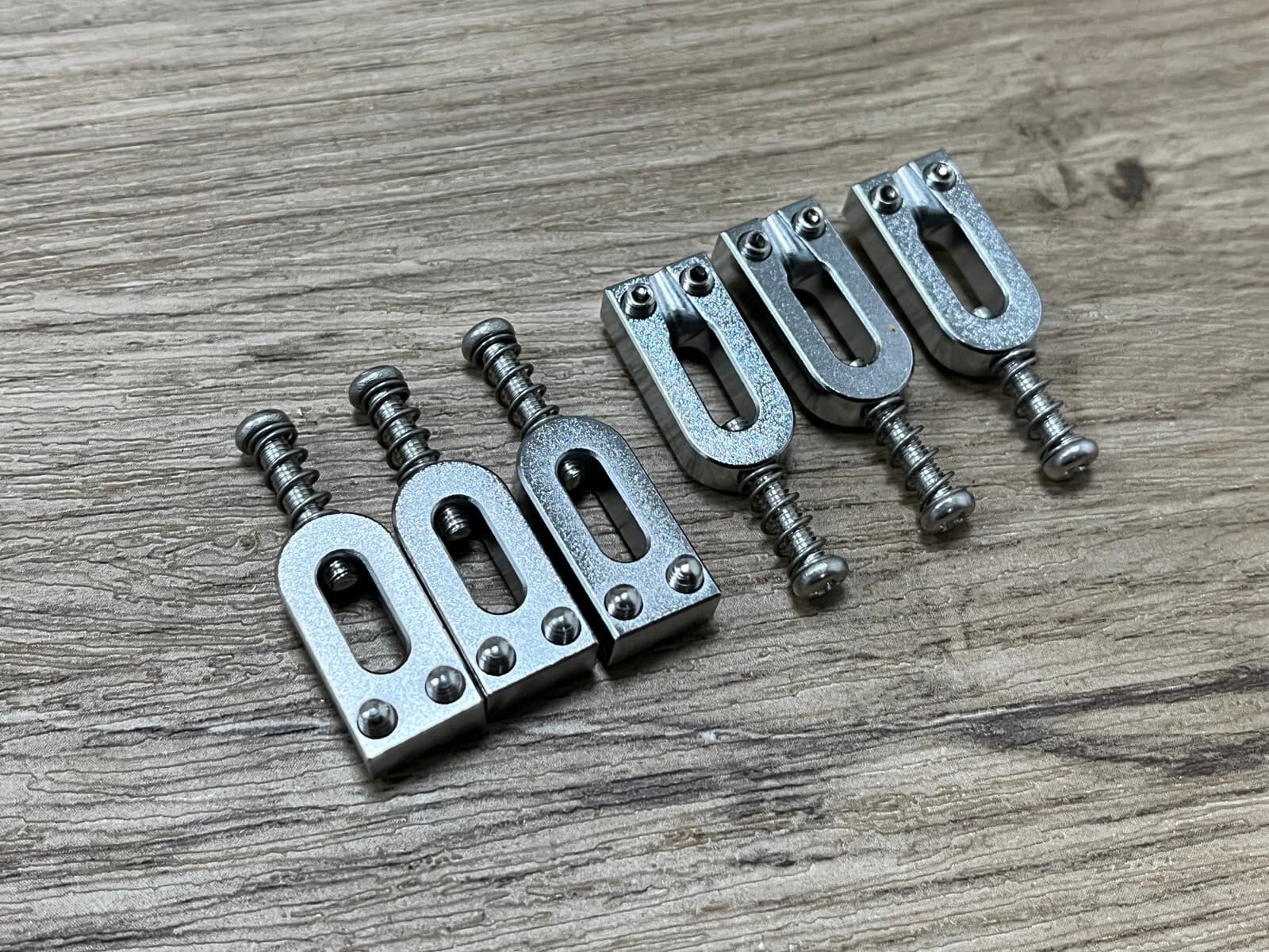 Set of 6 brass Electric Guitar Bridge Saddles 2 1/16 CHROME — view 4