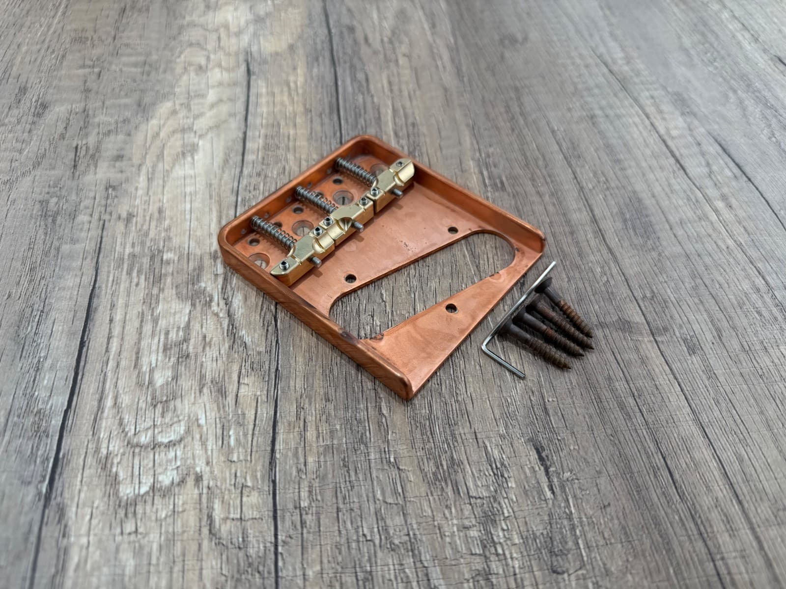 Vintage Guitar Ashtray Bridge with Brass Saddles Fit Telecaster Tele — Aumsen guitar part