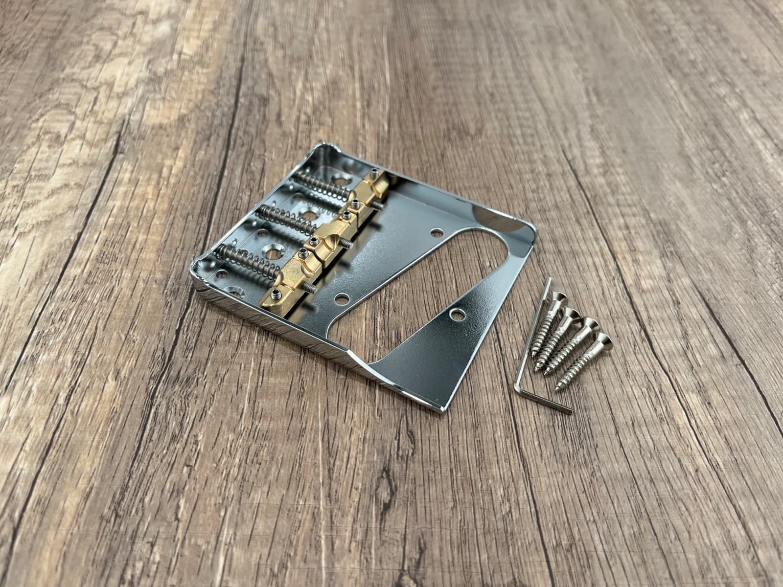Vintage Telecaster Tele Bridge Chrome for Fender - Compensated Saddles — Aumsen guitar part